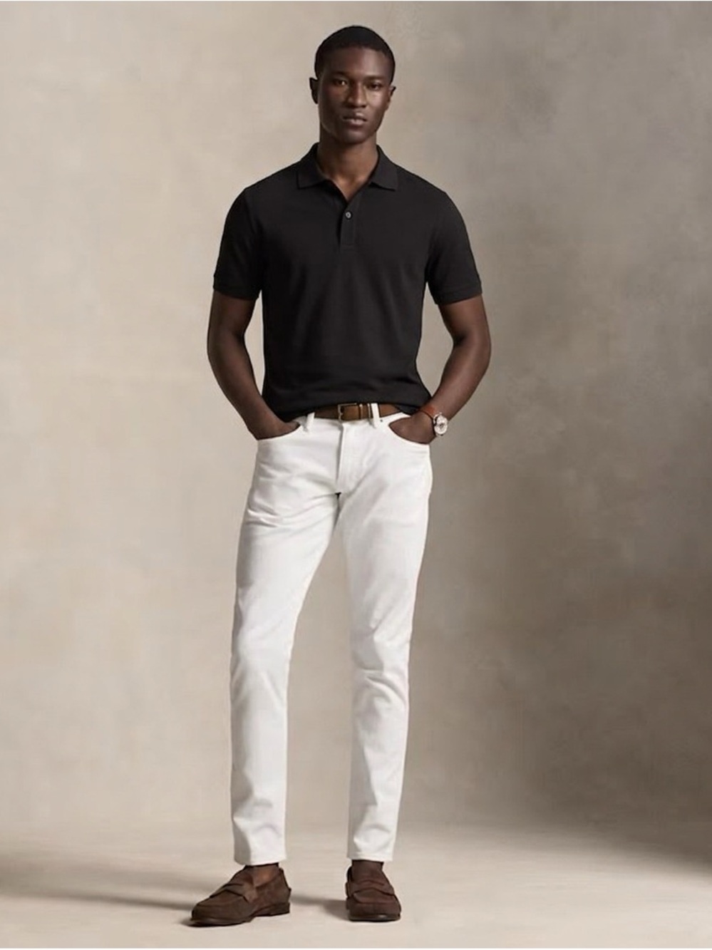 Massimo Dutti Rich Brown Polo Shirt for Men – Extra Fine Piqué Cotton